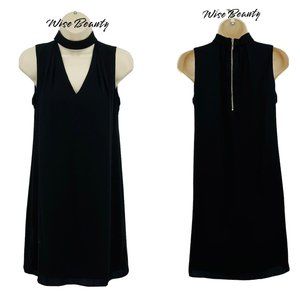 White House Black Market Chocker Shift Dress Womens Size 00 Black NWT
